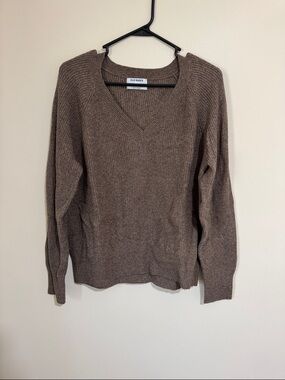 Old Navy Chocolate Brown V-Neck Ribbed Sweater